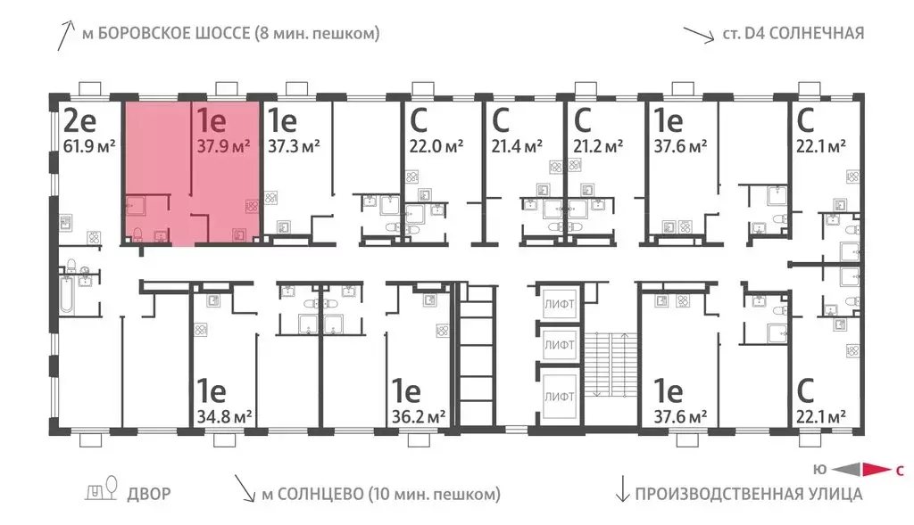 1-комнатная квартира: Москва, ЖК Лучи, 2-й этап, к8 (37.9 м) - Фото 1