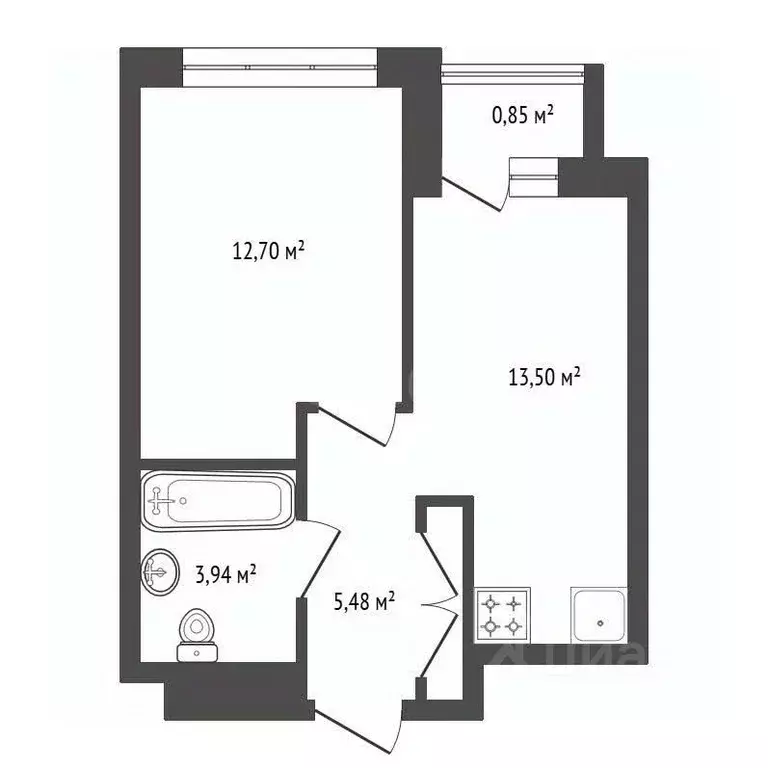 1-к кв. Башкортостан, Уфа ул. Энтузиастов, 15 (36.0 м) - Фото 2