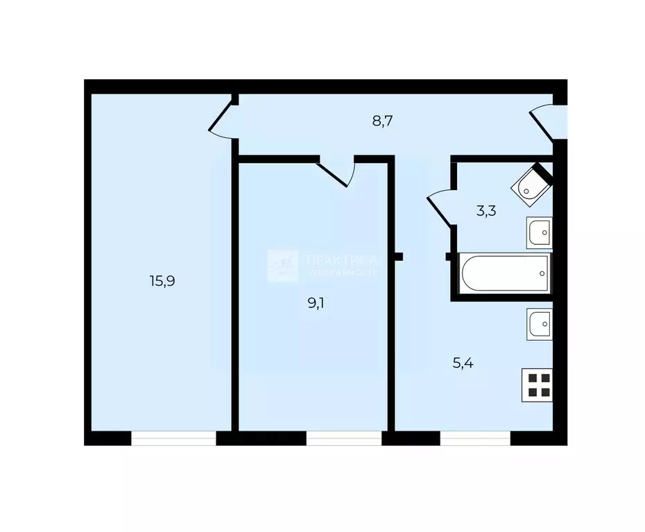 2-к кв. Московская область, Мытищи Новомытищинский просп., 10к1 (42.4 ... - Фото 1