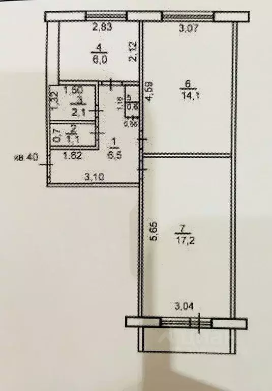 2-к кв. Оренбургская область, Оренбург Полтавская ул., 17 (47.6 м) - Фото 0