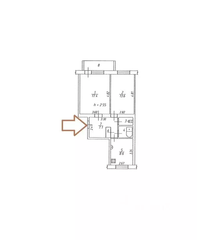 2-к кв. Омская область, Омск ул. 8-я Кировская, 101 (51.3 м) - Фото 1