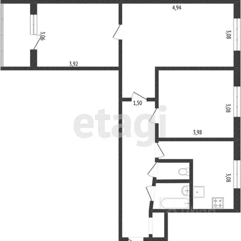 3-к кв. санкт-петербург ул. дыбенко, 12к1 (64.7 м) - Фото 1