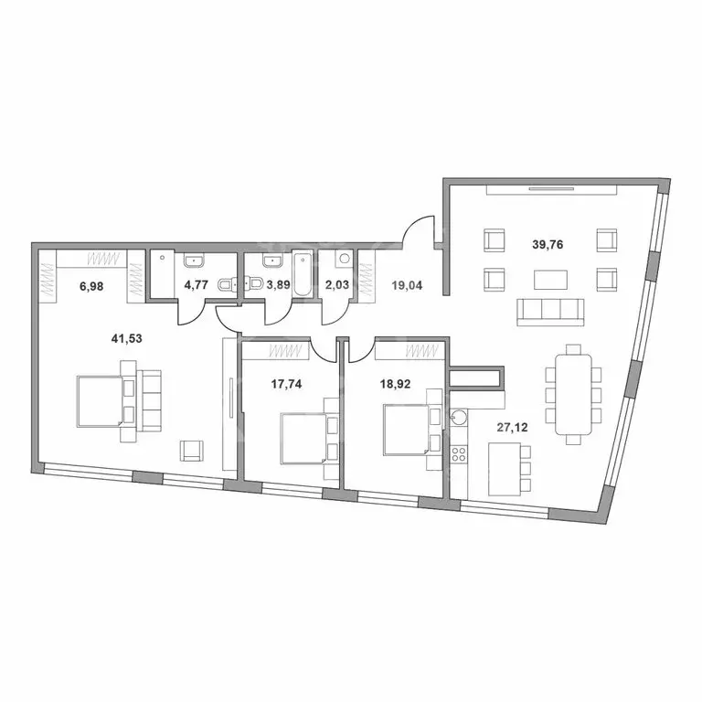 4-комнатная квартира: Москва, Ленинградское шоссе, 69 (183 м) - Фото 1