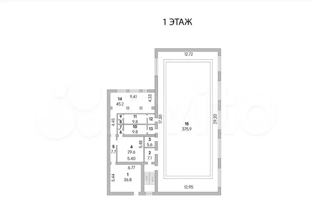 Свободного назначения, Фитнес с бассейном 1198.9 м - Фото 1