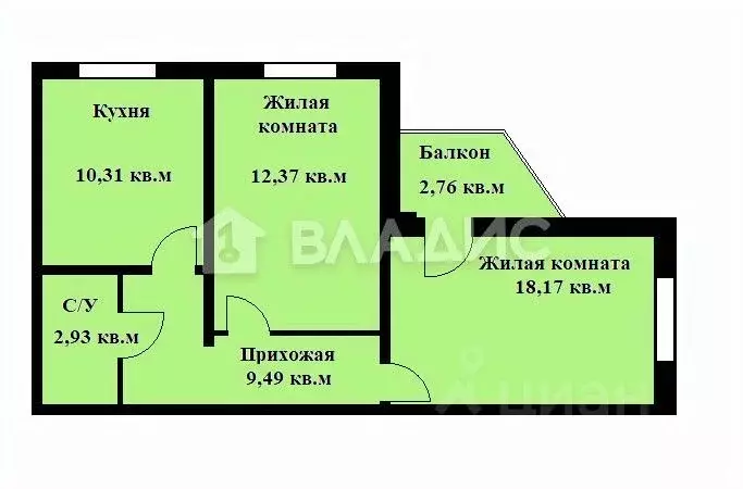 2-к кв. Нижегородская область, Нижний Новгород просп. ... - Фото 1