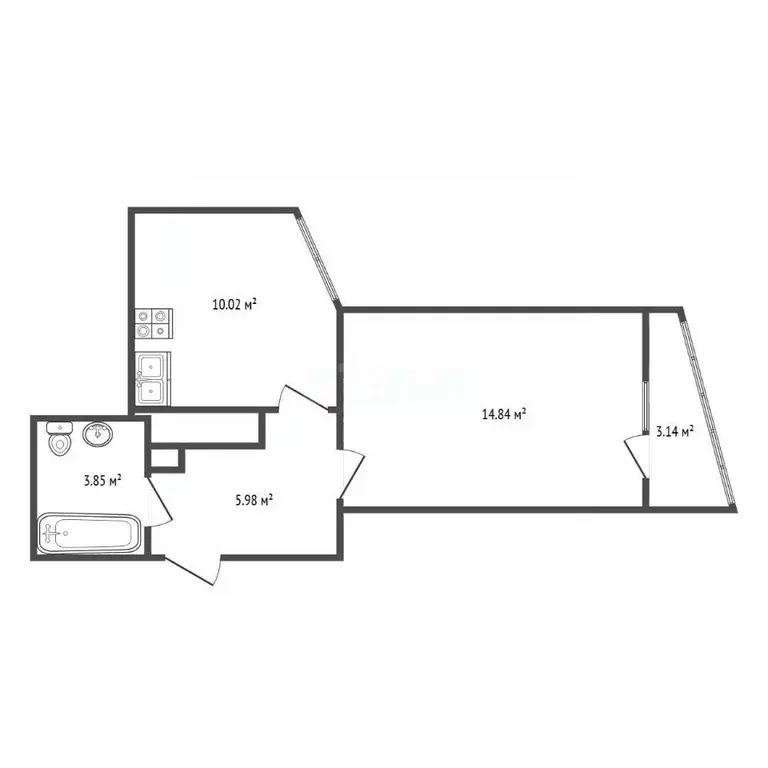 1-к кв. Санкт-Петербург Заневский просп., 42 (38.0 м) - Фото 2