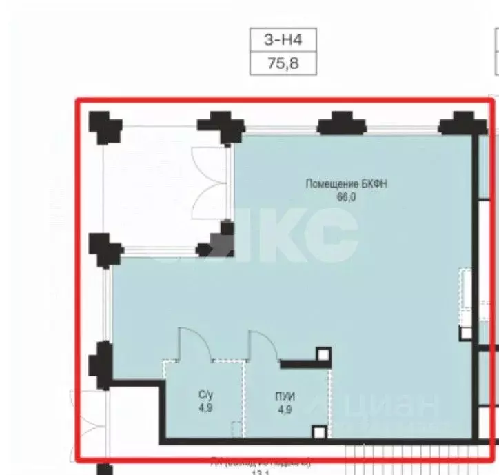 Торговая площадь в Москва Большая Почтовая ул., кВ (76 м) - Фото 2