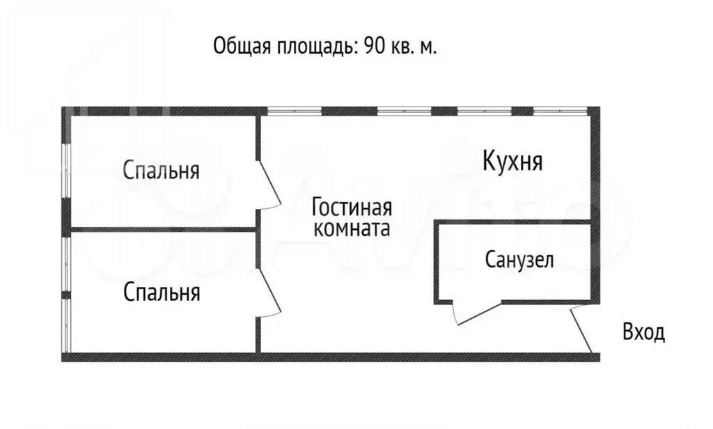 3-к. квартира, 90 м, 1/7 эт. - Фото 0