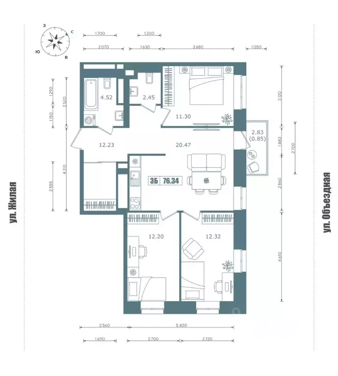 3-к кв. Ханты-Мансийский АО, Нефтеюганск 9А мкр, Прибрежный Парк жилой ... - Фото 0