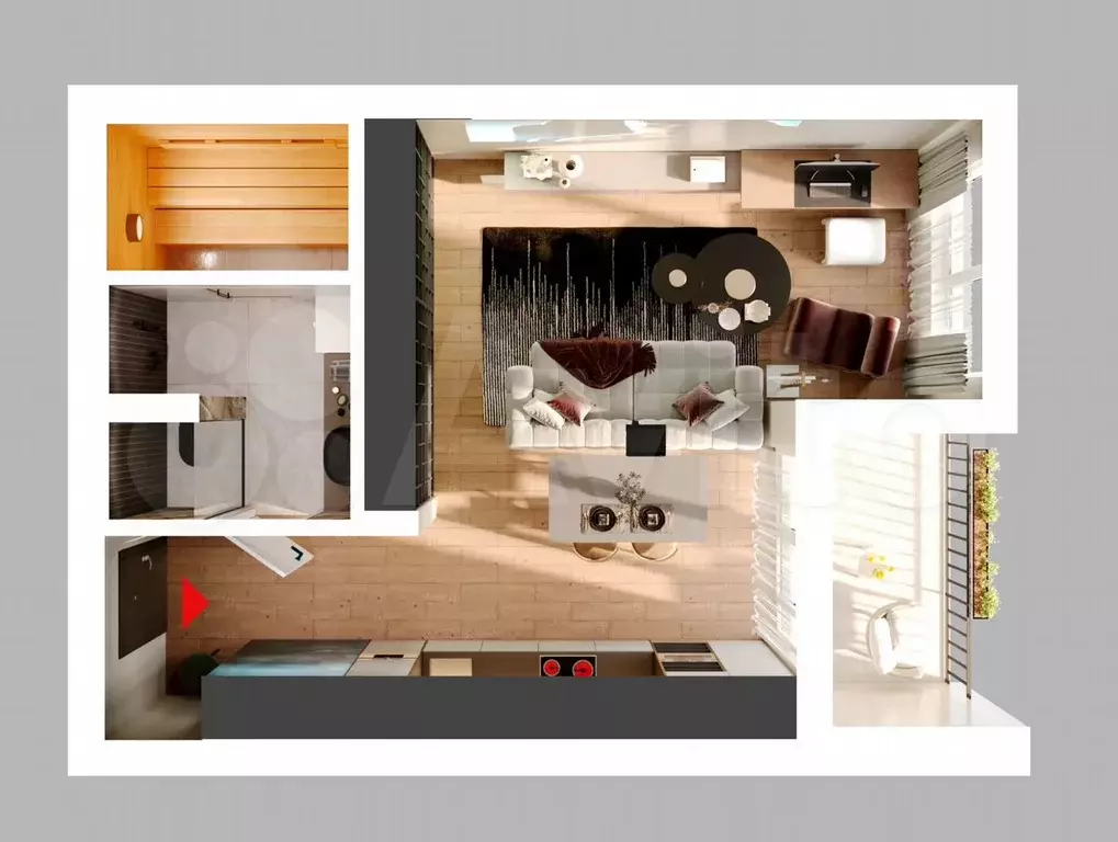 Квартира-студия, 41 м, 3/13 эт. - Фото 1
