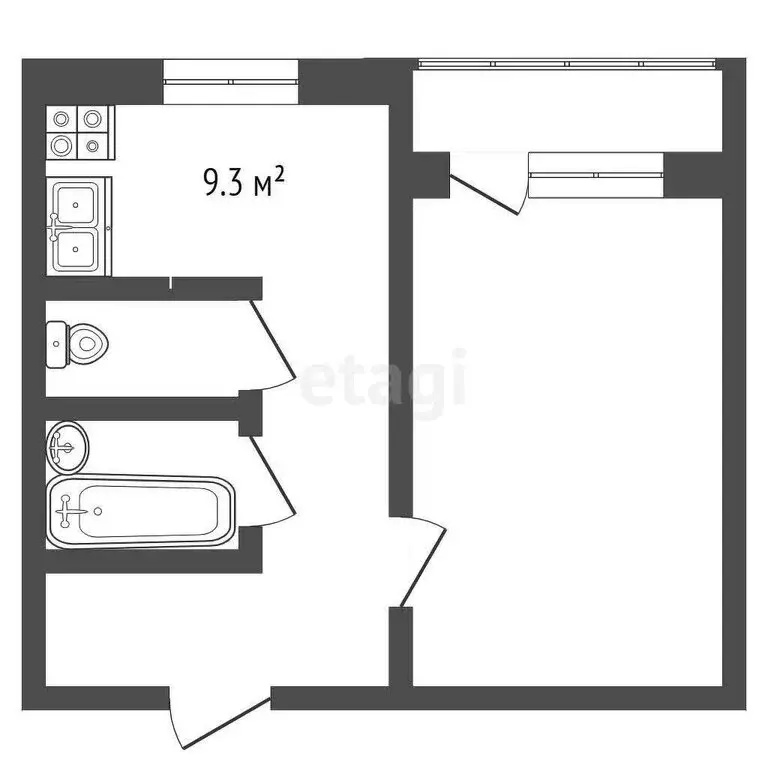 1-комнатная квартира: Лобня, Молодёжная улица, 14Б (39.4 м) - Фото 0