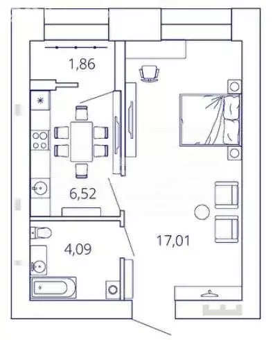 1-комнатная квартира: Рязань, район Приокский, улица Космонавтов, 16 ... - Фото 1