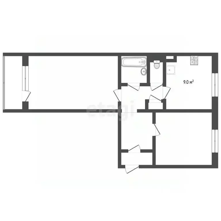 2-к кв. Ямало-Ненецкий АО, Муравленко ул. Муравленко, 35 (50.7 м) - Фото 1