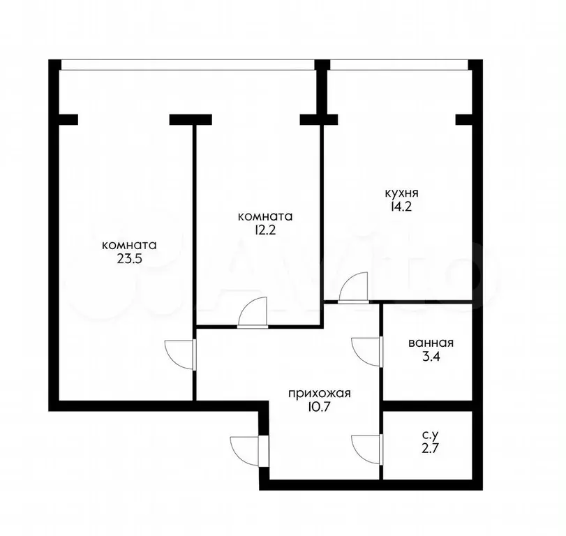 2-к. квартира, 70 м, 1/6 эт. - Фото 0