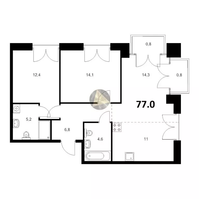 2-комнатная квартира: Санкт-Петербург, набережная Обводного канала, ... - Фото 1