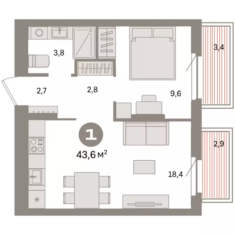 1-комнатная квартира: Екатеринбург, жилой район Сортировочный, ... - Фото 1