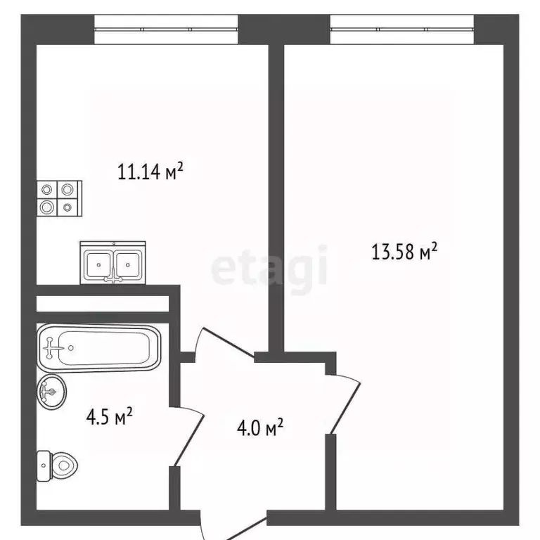 1-к кв. Ставропольский край, Кисловодск ул. 40 лет Октября (36.3 м) - Фото 2
