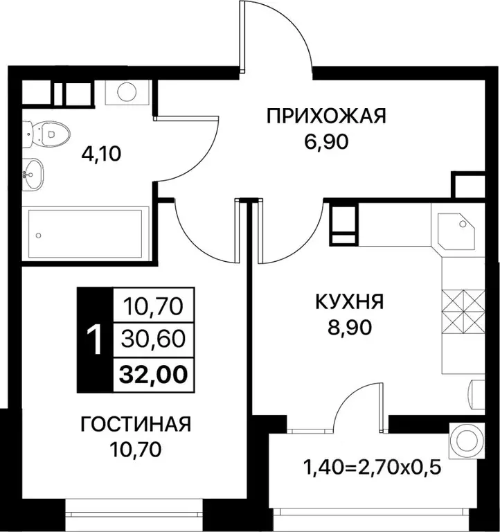 1-к кв. Ростовская область, Ростов-на-Дону ул. Вересаева, 92 (32.0 м) - Фото 0