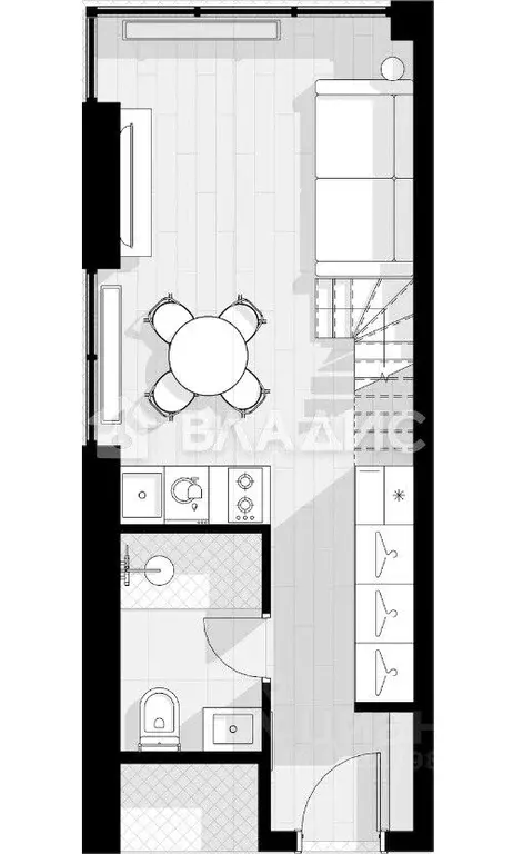 Студия Московская область, Одинцово ул. Чистяковой, 8к2 (22.8 м) - Фото 2