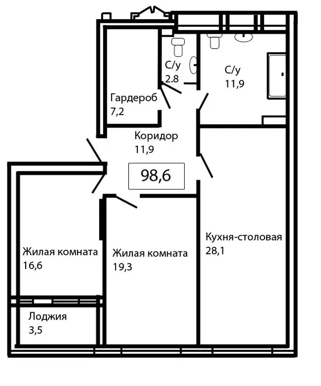 Квартира-студия: деревня Сосенки, Ясеневая улица, 3к1 (98.6 м) - Фото 1