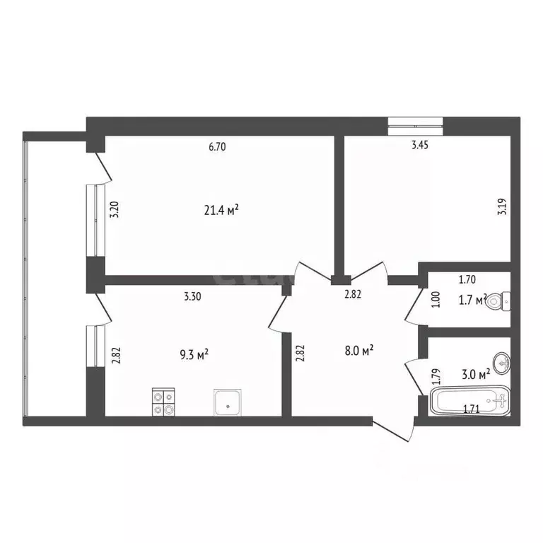 2-к кв. Тюменская область, Тюмень ул. Ю.-Р.Г. Эрвье, 10 (60.1 м) - Фото 1