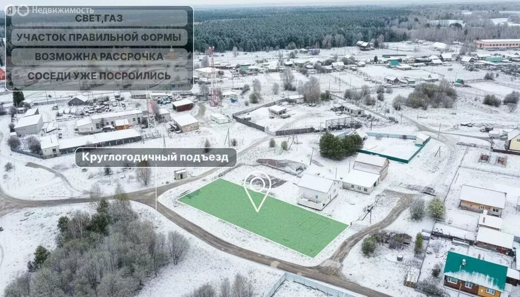 Участок в деревня Губино, Берёзовая улица (12 м) - Фото 1