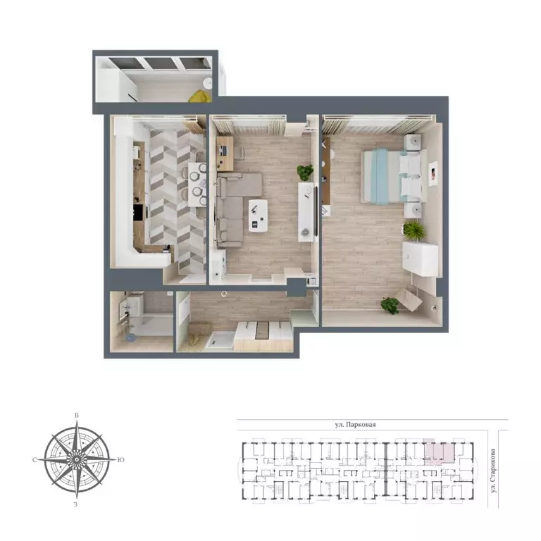 2-к кв. Карачаево-Черкесия, Черкесск Парковая ул., 10 (78.83 м) - Фото 1