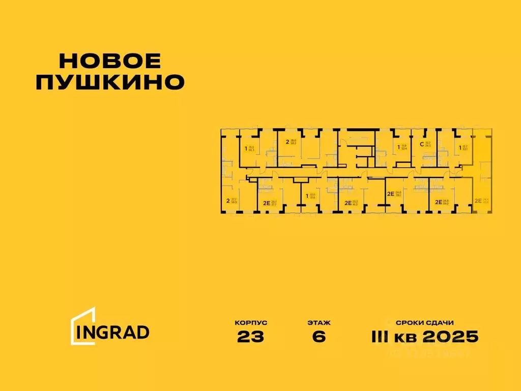 2-к кв. Московская область, Пушкино Новое Пушкино мкр, к23 (43.6 м) - Фото 1