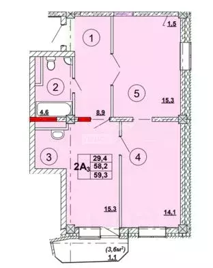 2-к кв. Хакасия, Абакан ул. Кирова, 185к4 (58.2 м) - Фото 1