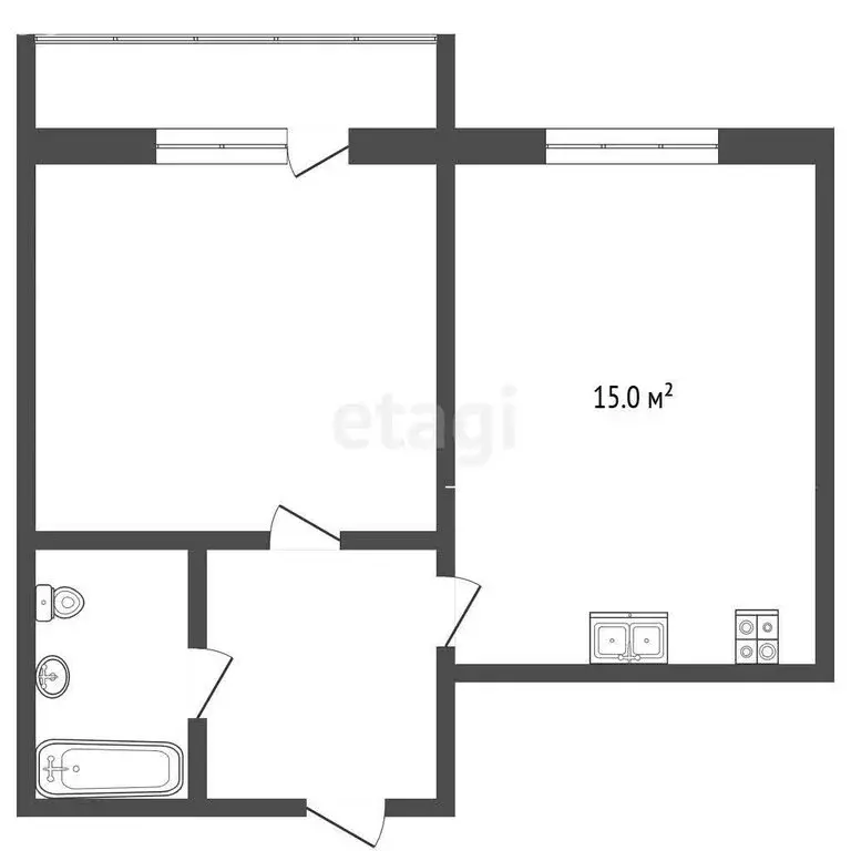 1-комнатная квартира: Анапа, улица Ленина, 231 (37.5 м) - Фото 0