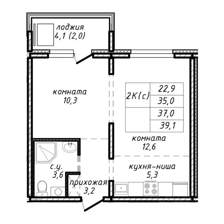 2-к кв. Новосибирская область, Новосибирск ул. Связистов, 162/1 (37.0 ... - Фото 1
