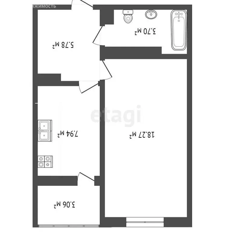 1-комнатная квартира: Аксай, улица Менделеева, 53А (33 м) - Фото 1