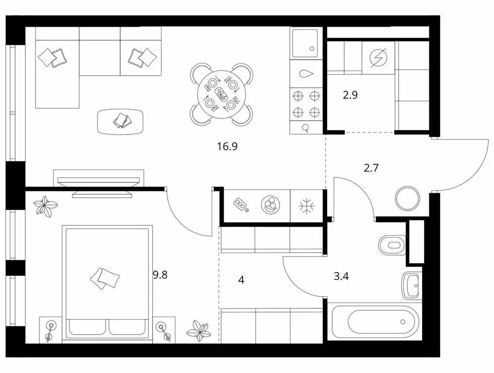Квартира-студия: Москва, ЖК Строгино 360 (39.7 м) - Фото 1