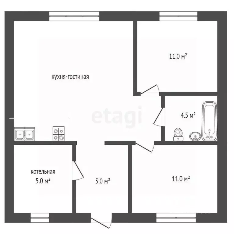Дом в Тюменская область, Тюмень СОСН Березка-3 тер.,  (66 м) - Фото 2