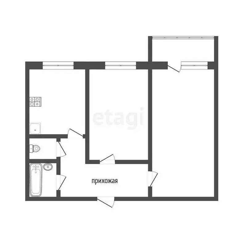 2-комнатная квартира: Челябинск, улица Воровского, 21 (45.2 м) - Фото 1