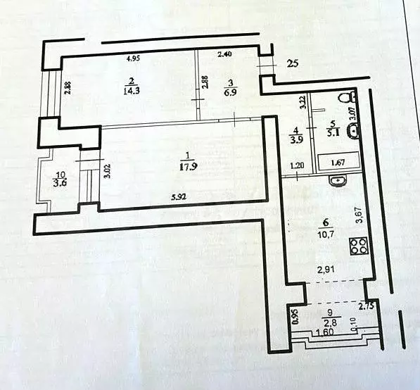 2-к. квартира, 61,6 м, 5/12 эт. - Фото 0