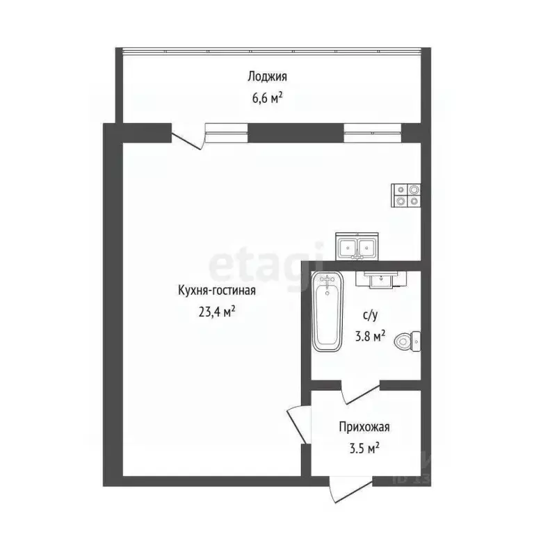 Студия Тюменская область, Тюменский муниципальный округ, д. Патрушева ... - Фото 1