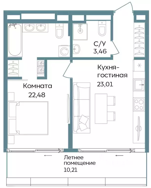 2-к кв. Крым, Саки ул. Морская (59.16 м) - Фото 0