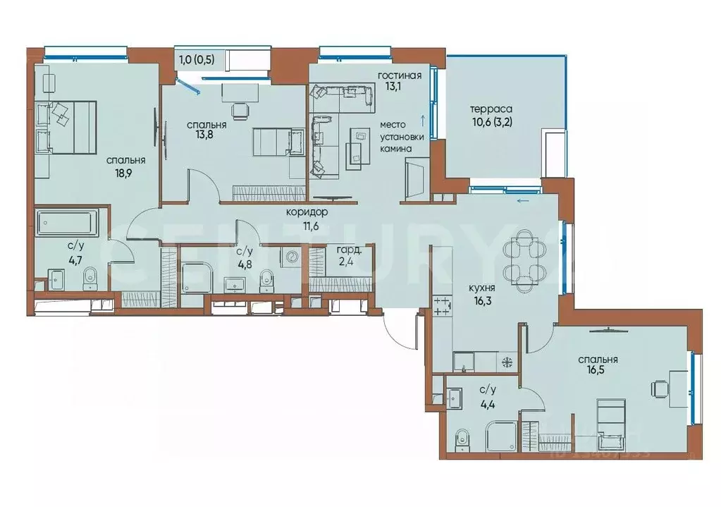 3-к кв. Москва ул. Нижние Мневники, 12 (110.2 м) - Фото 2