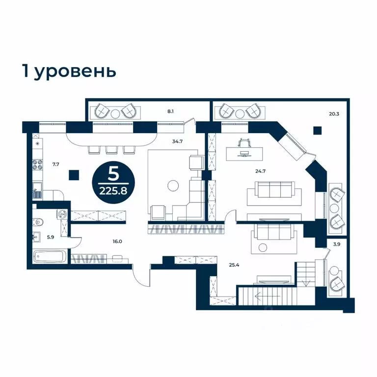 5-к кв. Хакасия, Абакан ул. Арбан, 22 (225.8 м) - Фото 1