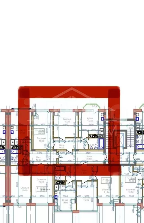 2-к. квартира, 65м, 2/9эт. - Фото 1