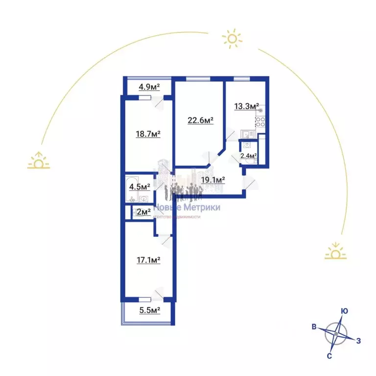 3-к кв. Санкт-Петербург Приморский просп., 137к1 (99.0 м) - Фото 2