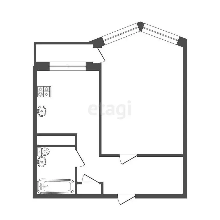 1-комнатная квартира: Ангарск, 18-й микрорайон, 4 (38 м) - Фото 0