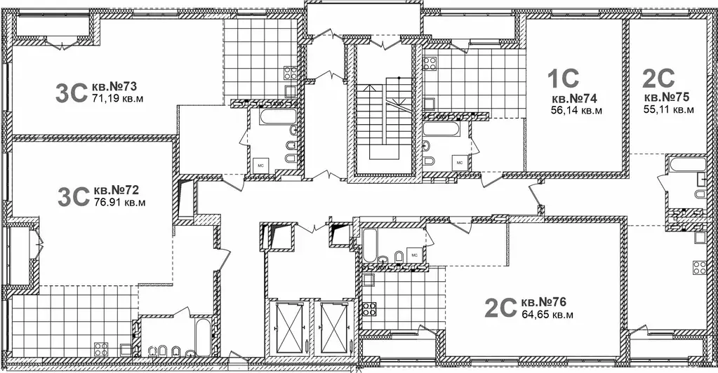 3-к кв. Новосибирская область, Новосибирск Садовая ул., 17 (70.88 м) - Фото 1