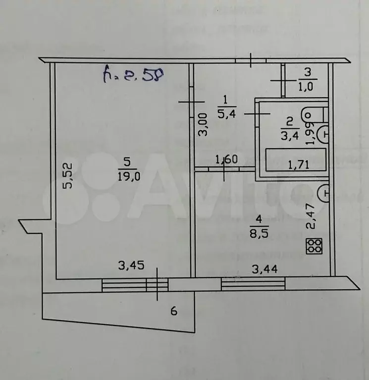 1-к. квартира, 37,3 м, 1/9 эт. - Фото 0