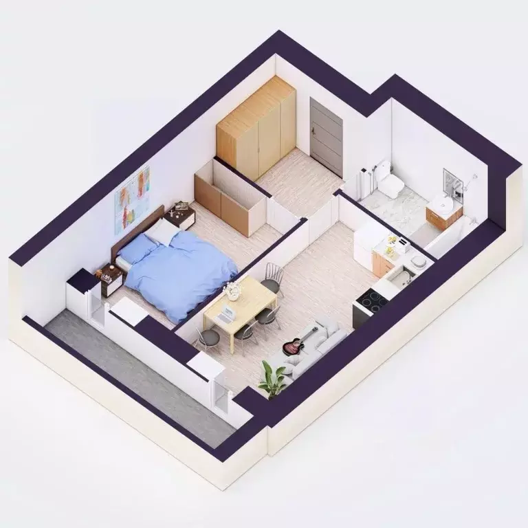 2-к кв. Башкортостан, Уфа Кавказская ул., 24 (39.49 м) - Фото 2