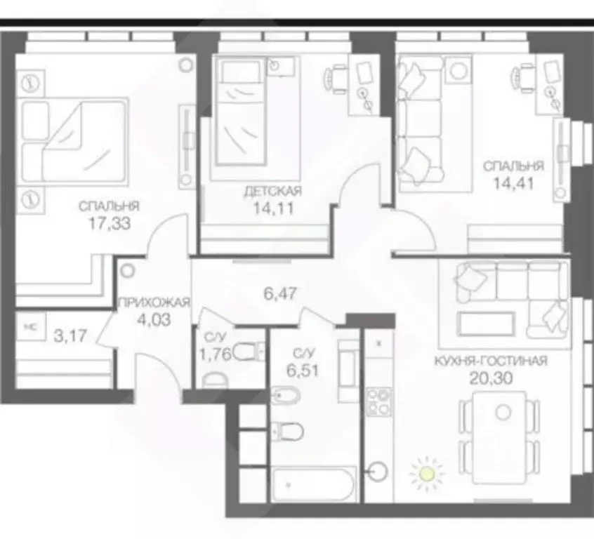 3-к кв. Москва Шмитовский проезд, 39к6 (88.0 м) - Фото 1
