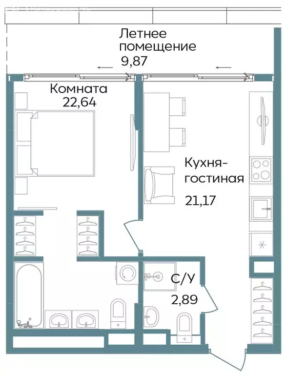 2-комнатная квартира: Республика Крым, Саки, курортный кластер Темпо ... - Фото 0