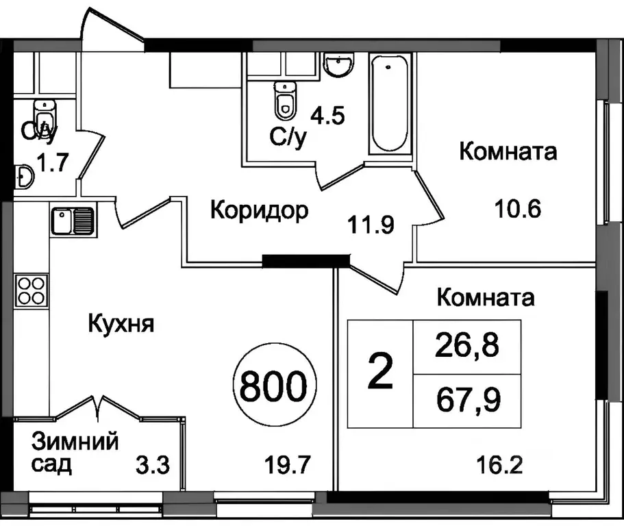 2-к кв. Москва Тагильская ул., 4В (67.0 м) - Фото 2