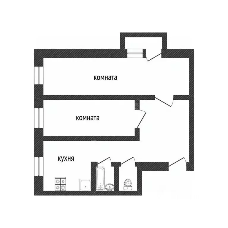 2-к кв. Ленинградская область, Кириши Советская ул., 17 (42.8 м) - Фото 1